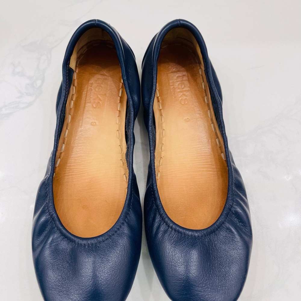 Tieks Women's Blue Leather Flats